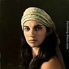 Duffy Sheridan Canvas Paintings - Head Study with White Scarf - Alexis